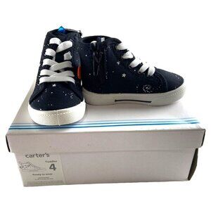 Carter's Toddler High Top Sneakers Space Rocket Print Size 4